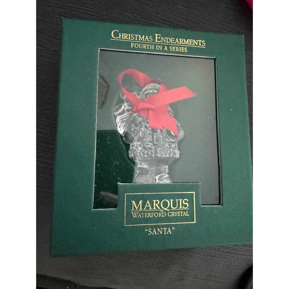 Marquis by Waterford Crystal Santa Ornament‎ Christmas Endearments 4th In Series